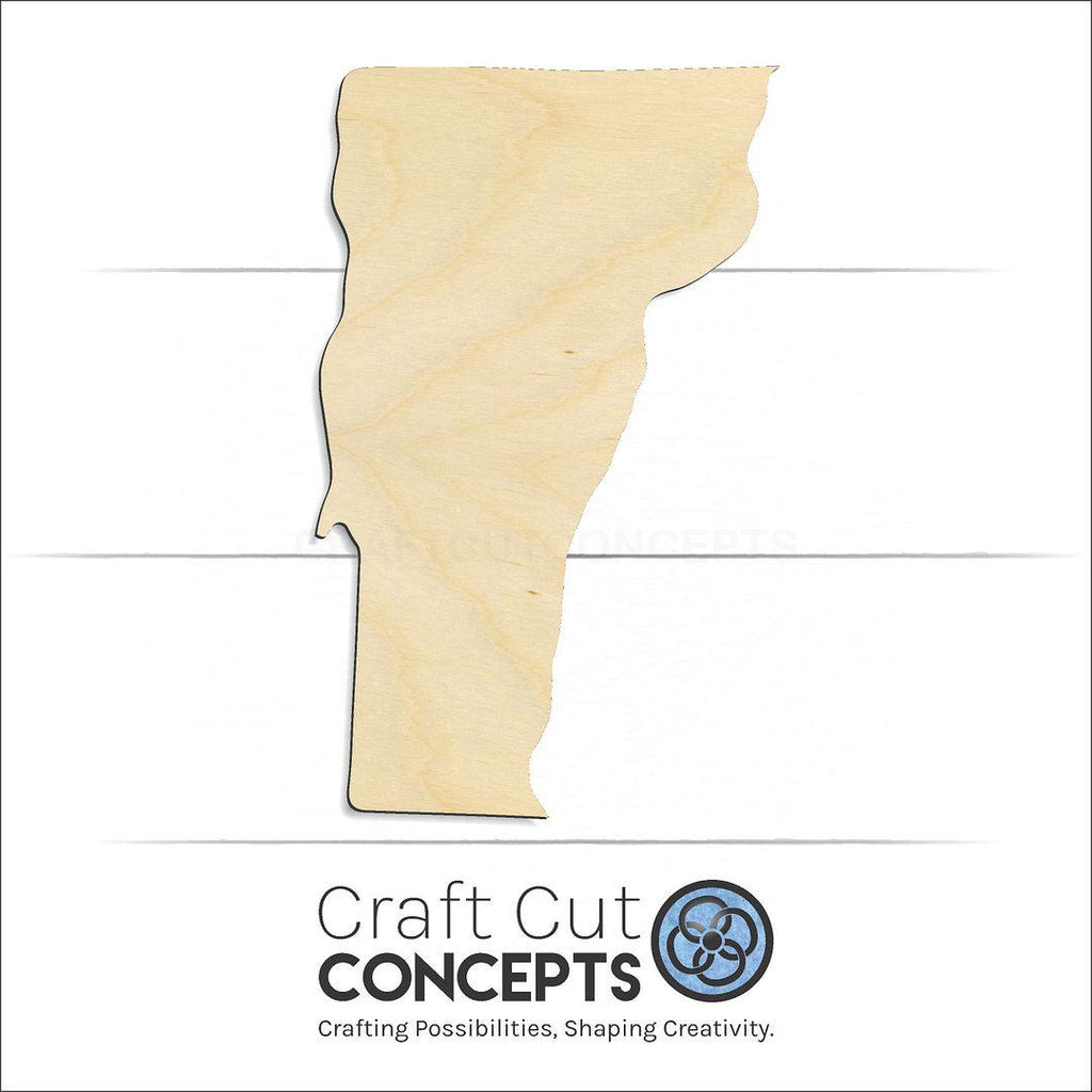 Craft Cut Concepts Logo under a wood State - Vermont CRAFTY craft shape and blank