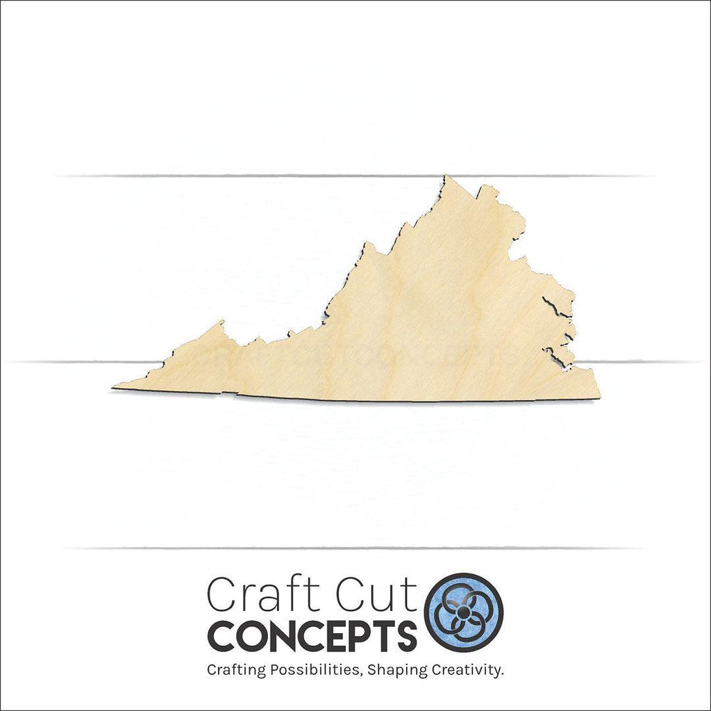 Craft Cut Concepts Logo under a wood State - Virginia craft shape and blank