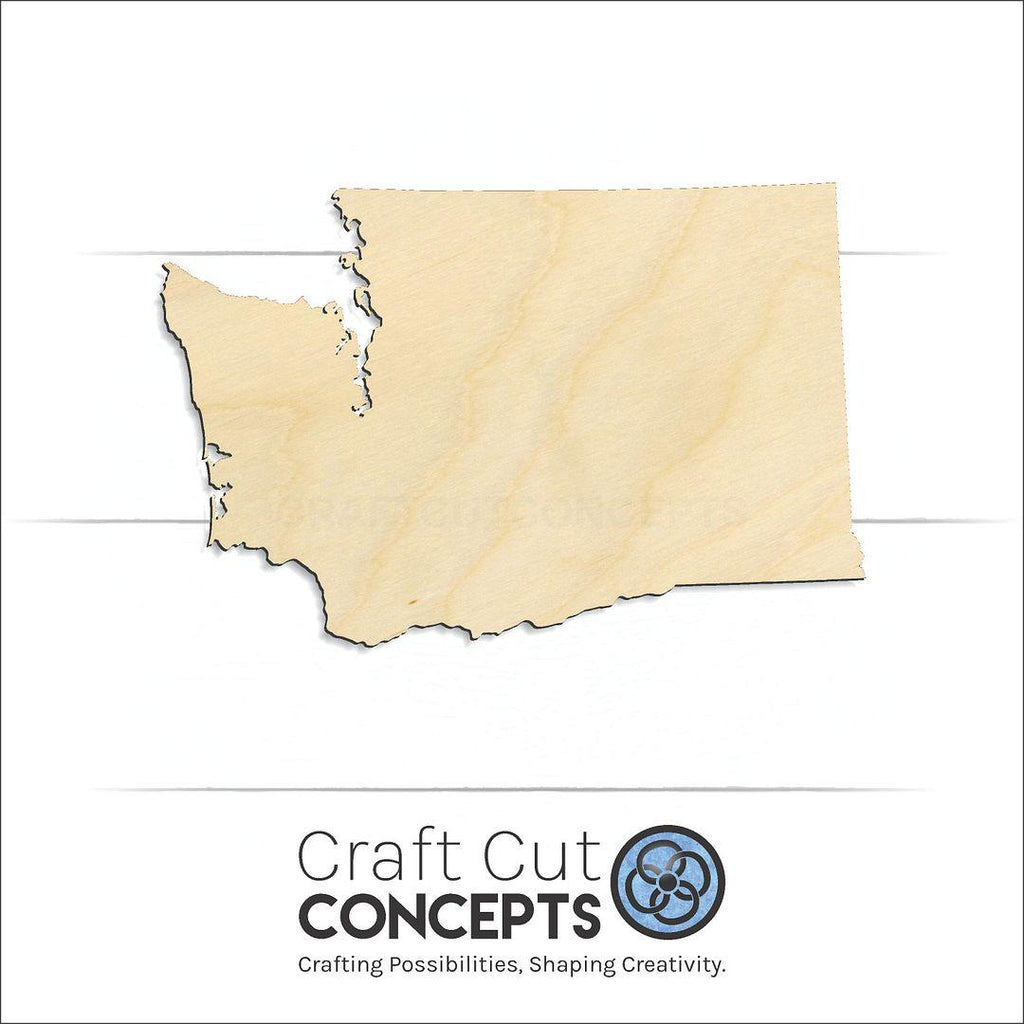 Craft Cut Concepts Logo under a wood State - Washington craft shape and blank