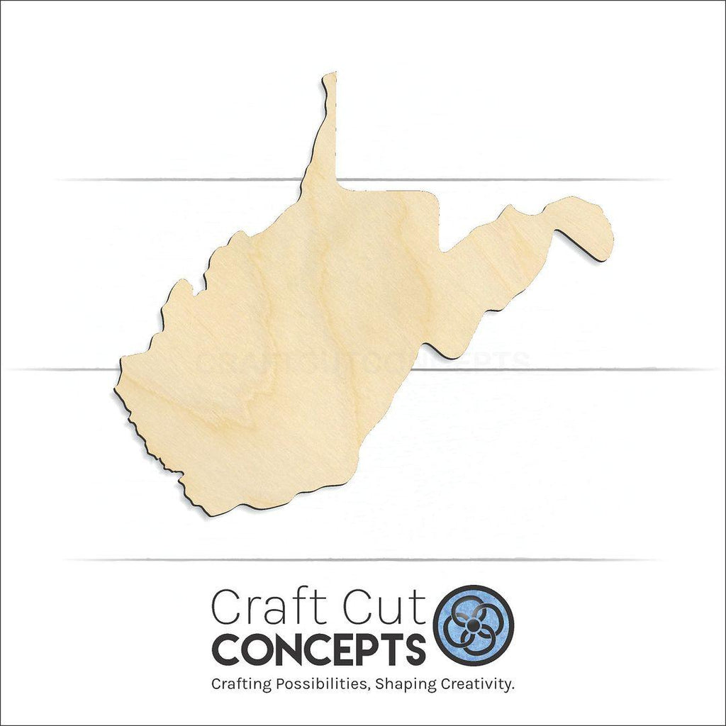 Craft Cut Concepts Logo under a wood State - West Virginia CRAFTY craft shape and blank