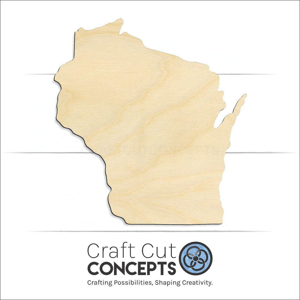 Craft Cut Concepts Logo under a wood State - Wisconsin CRAFTY craft shape and blank