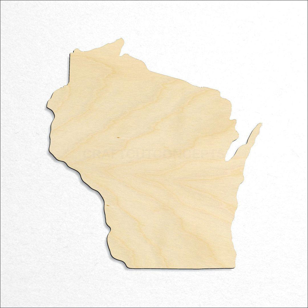 Wooden State - Wisconsin CRAFTY craft shape available in sizes of 1 inch and up