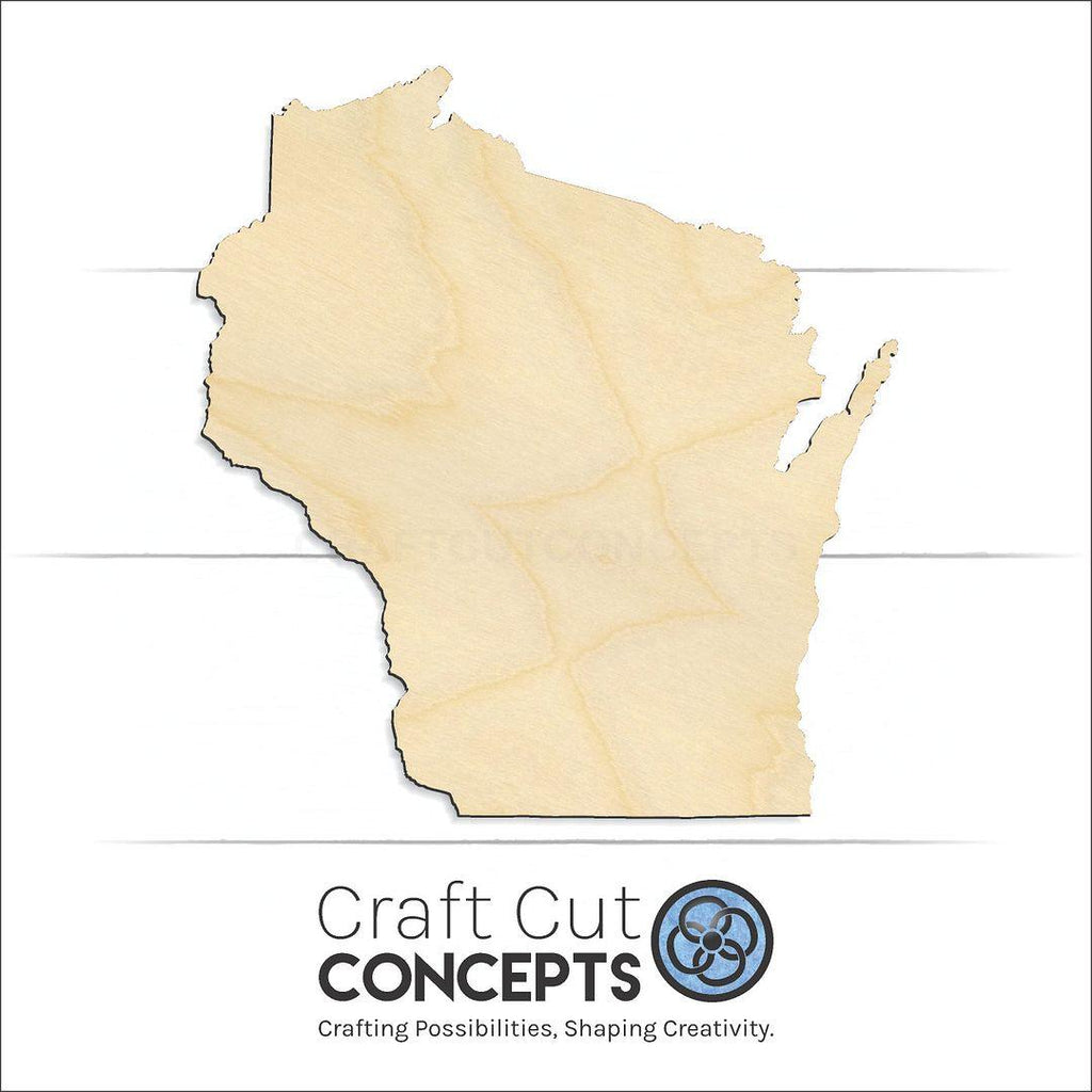 Craft Cut Concepts Logo under a wood State - Wisconsin craft shape and blank