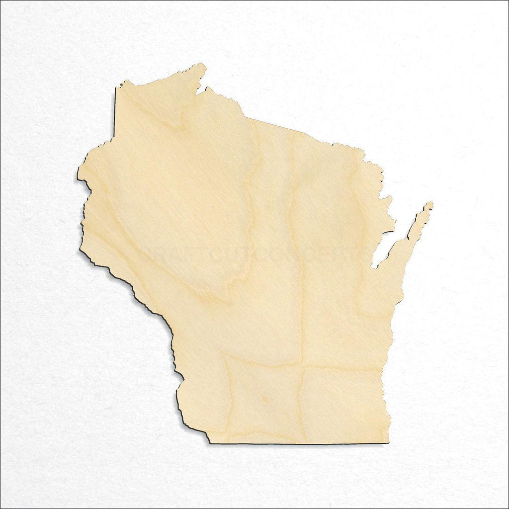 Wooden State - Wisconsin craft shape available in sizes of 2 inch and up