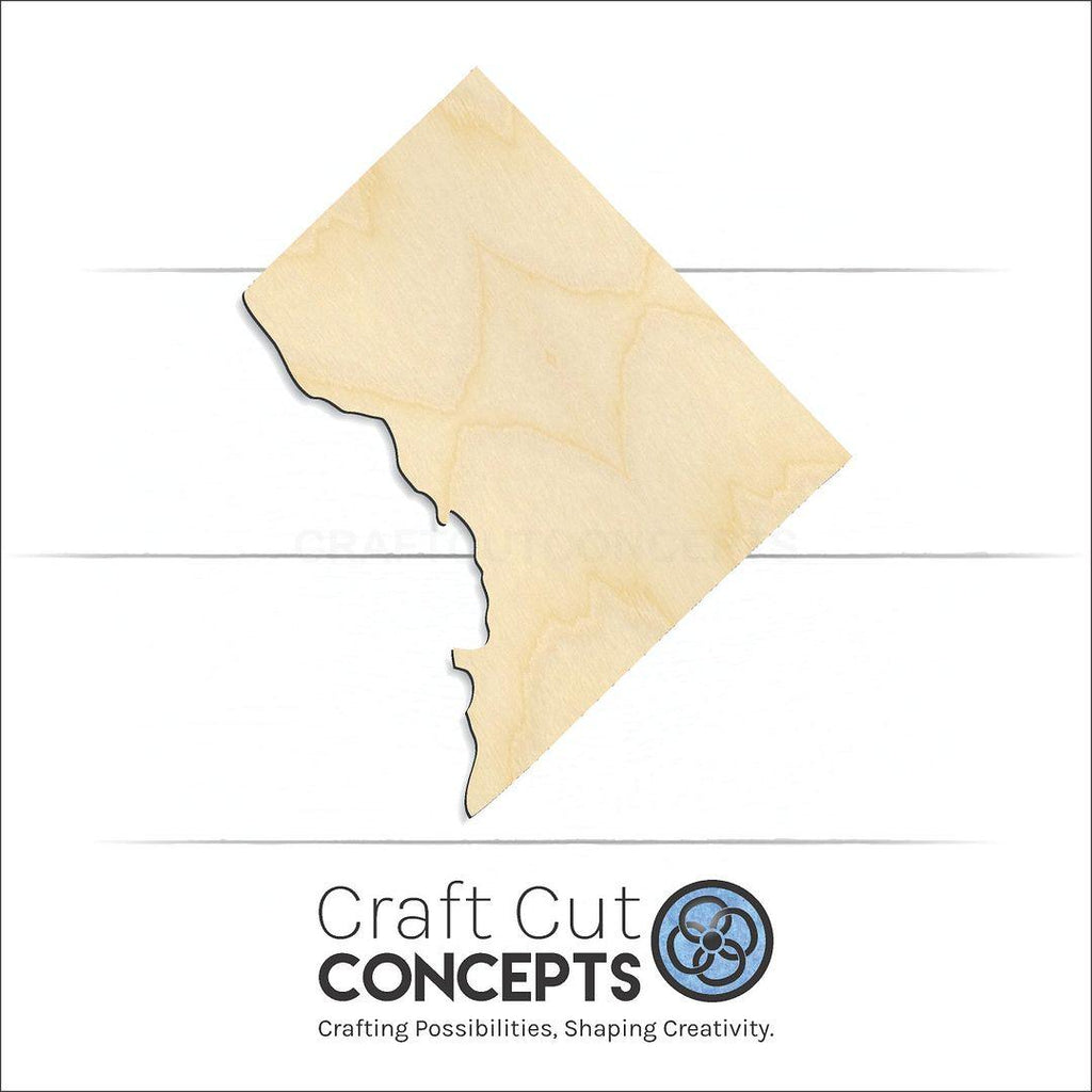 Craft Cut Concepts Logo under a wood State - District of Columbia craft shape and blank