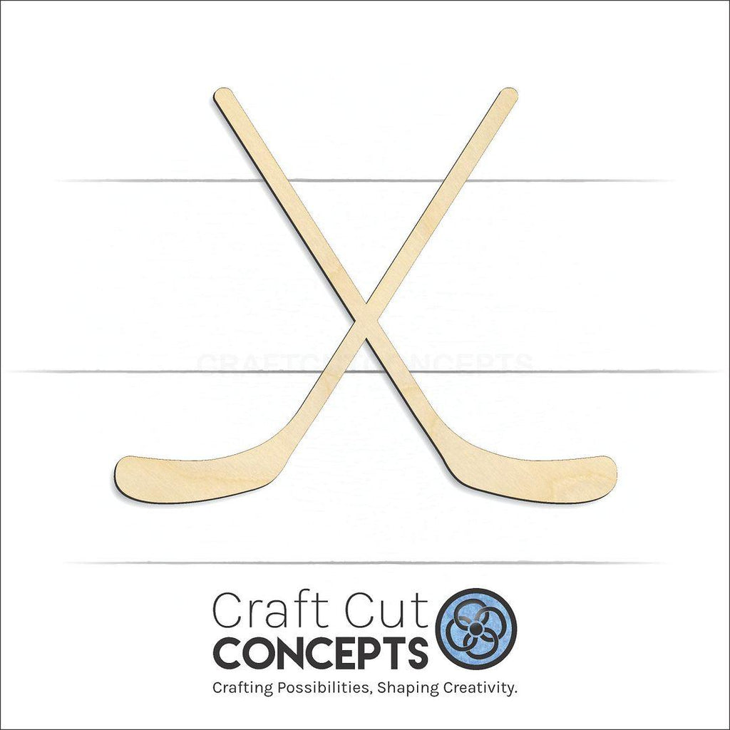 Craft Cut Concepts Logo under a wood Sports - Hockey Stick Pair-2 craft shape and blank