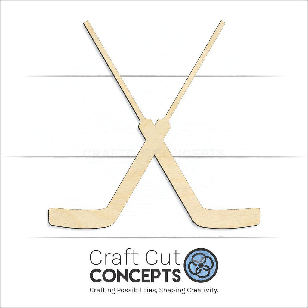 Craft Cut Concepts Logo under a wood Sports - Hockey Golie Stick Pair craft shape and blank