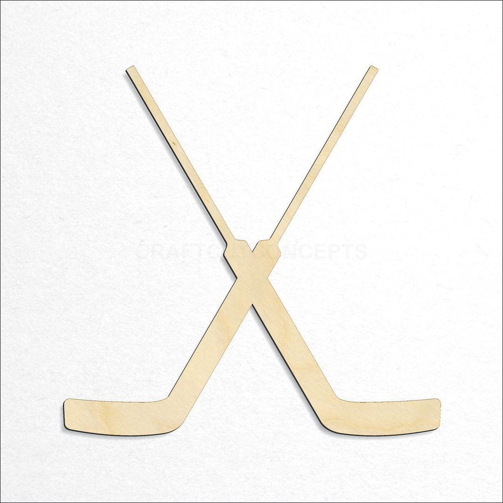 Wooden Sports - Hockey Golie Stick Pair craft shape available in sizes of 3 inch and up