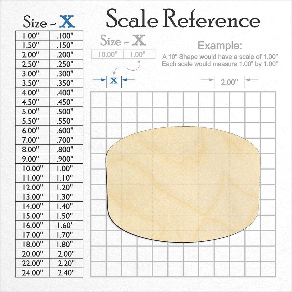 A scale and graph image showing a wood Sports - Hockey Puck craft blank