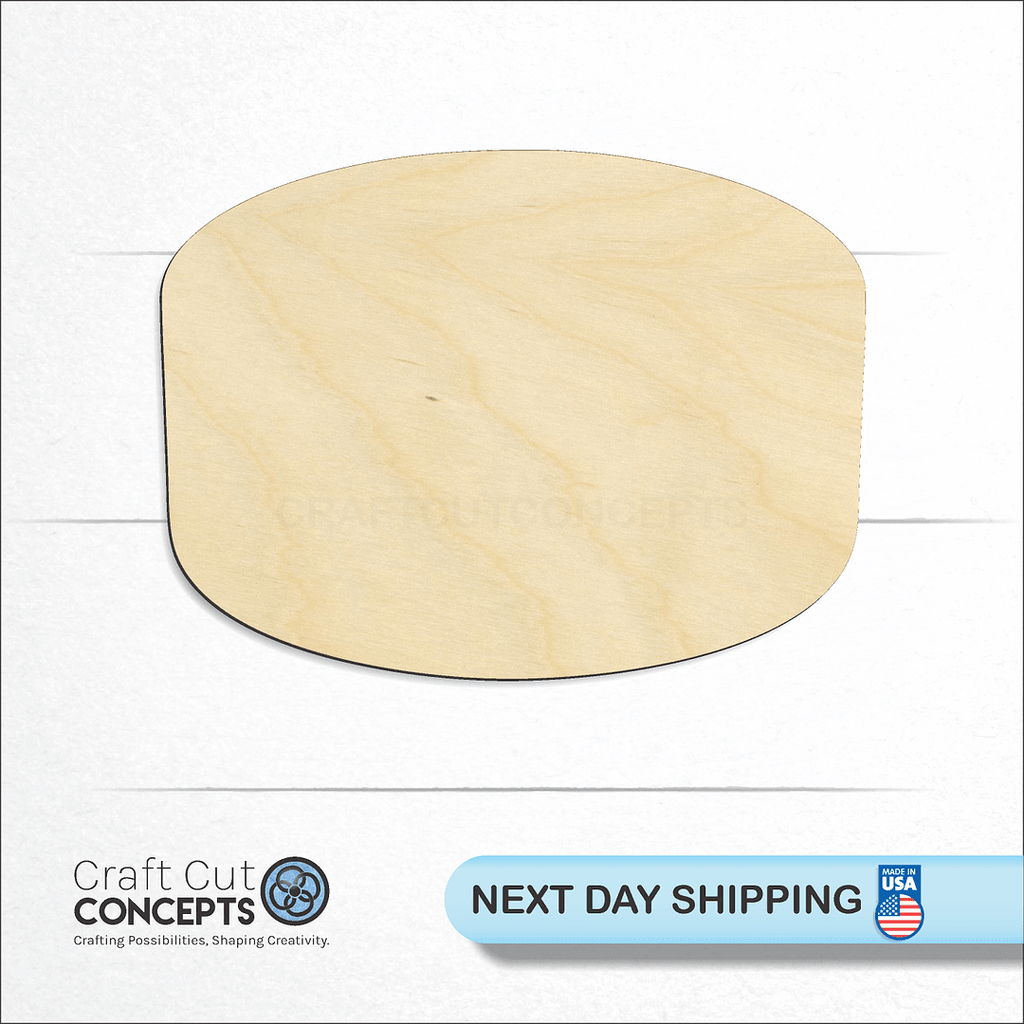 Craft Cut Concepts logo and next day shipping banner with an unfinished wood Sports - Hockey Puck craft shape and blank