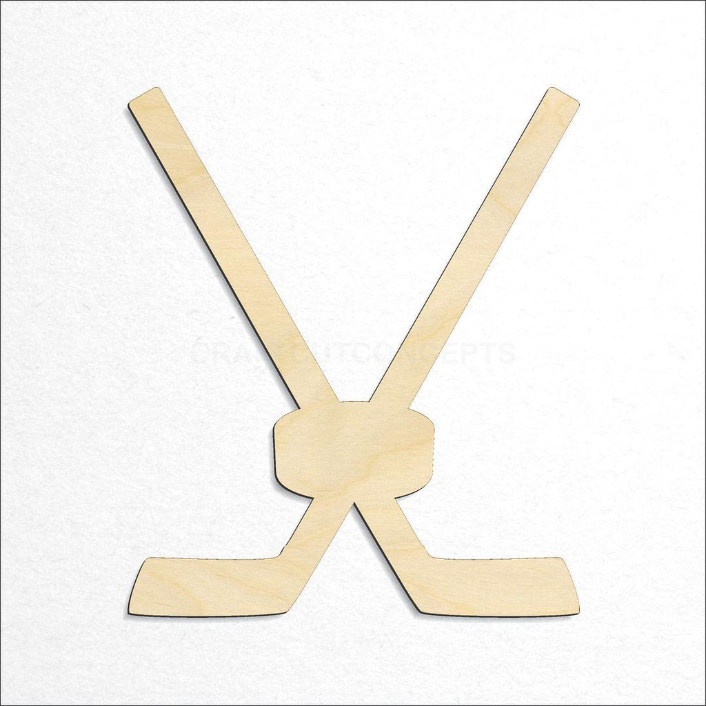 Wooden Sports - Hockey Puck & Sticks craft shape available in sizes of 2 inch and up