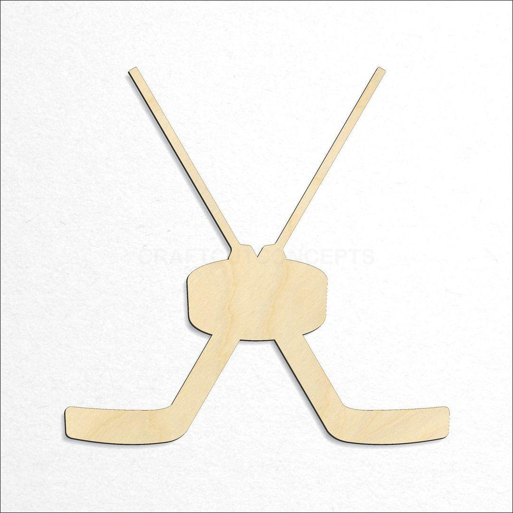 Wooden Sports - Hockey Puck & Goalie Sticks craft shape available in sizes of 3 inch and up
