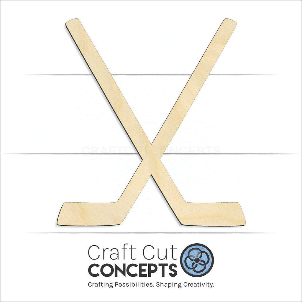 Craft Cut Concepts Logo under a wood Sports - Hockey Stick Pair craft shape and blank