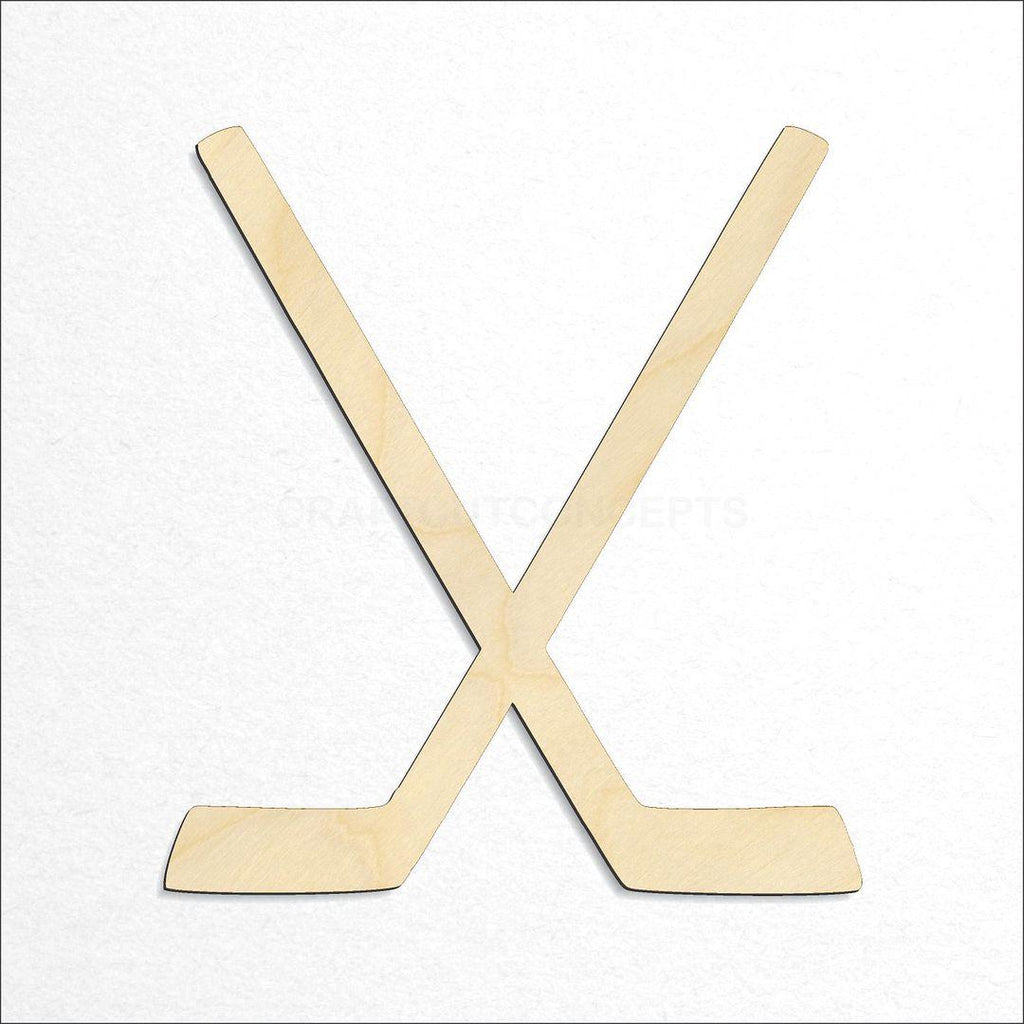 Wooden Sports - Hockey Stick Pair craft shape available in sizes of 3 inch and up