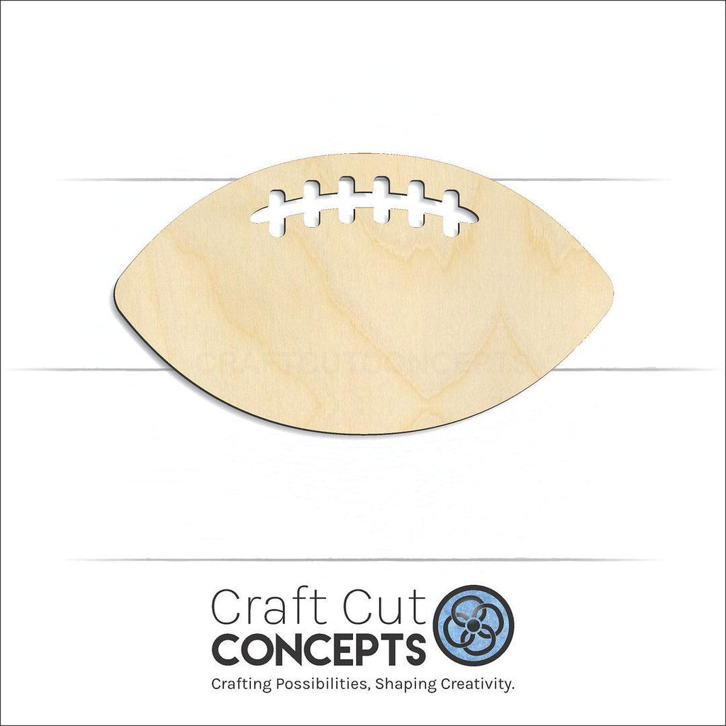 Craft Cut Concepts Logo under a wood Sports - Football craft shape and blank