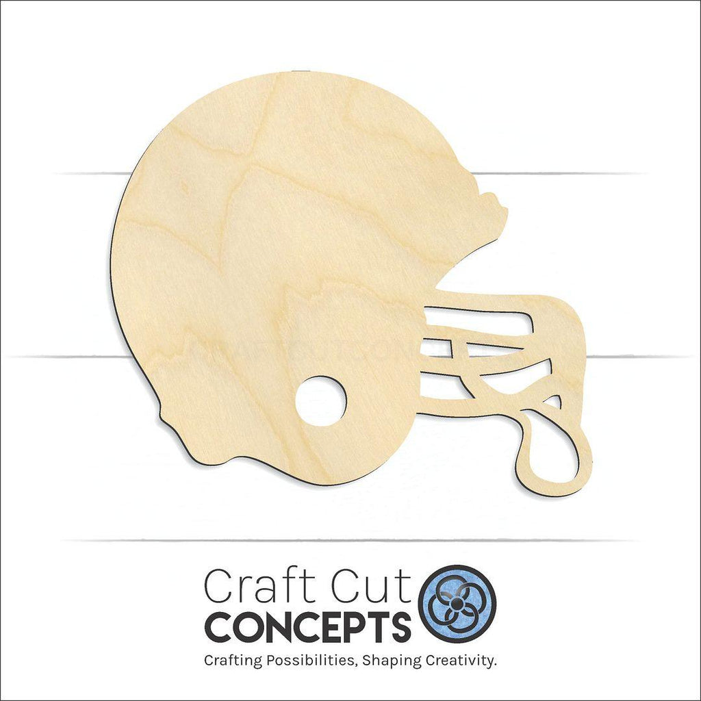 Craft Cut Concepts Logo under a wood Sports - Helmet - Baseball craft shape and blank