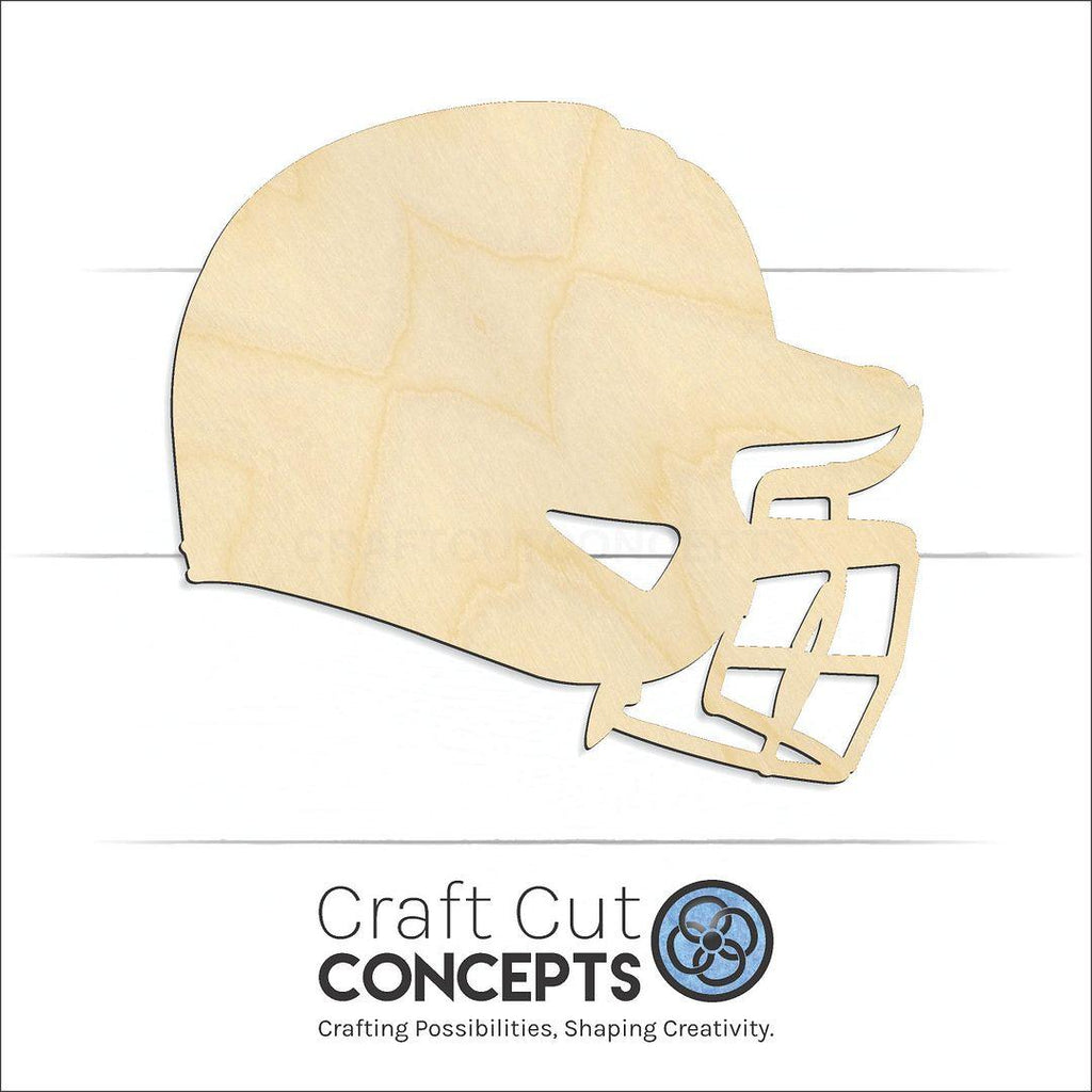 Craft Cut Concepts Logo under a wood Sports - Helmet - Baseball-2 craft shape and blank