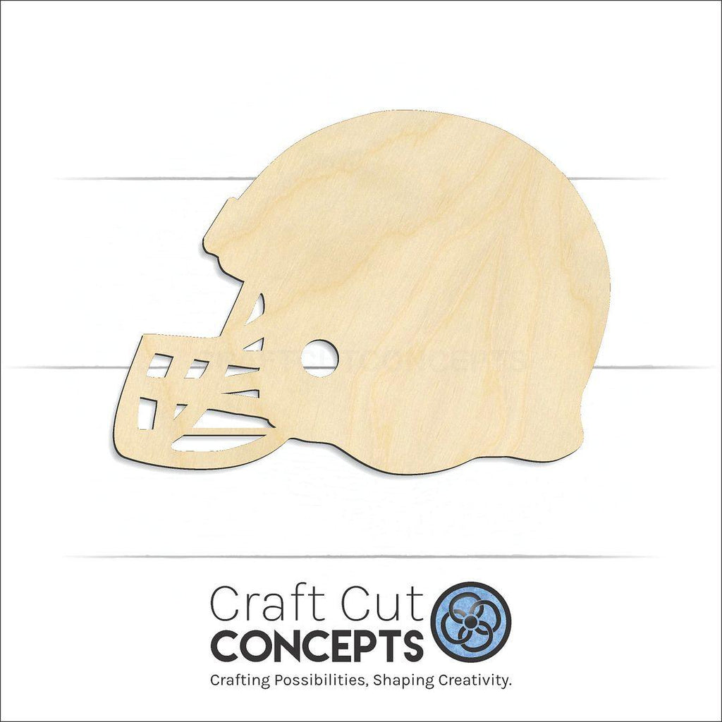 Craft Cut Concepts Logo under a wood Sports - Helmet - Baseball craft shape and blank