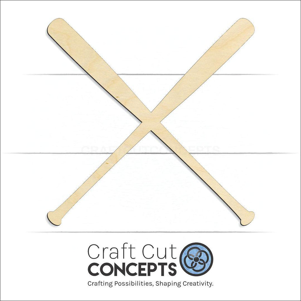 Craft Cut Concepts Logo under a wood Sports - Baseball Bat Pair craft shape and blank