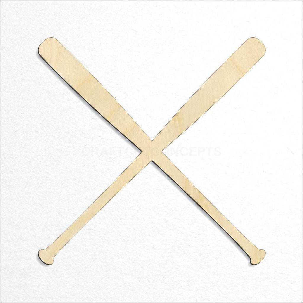 Wooden Sports - Baseball Bat Pair craft shape available in sizes of 2 inch and up