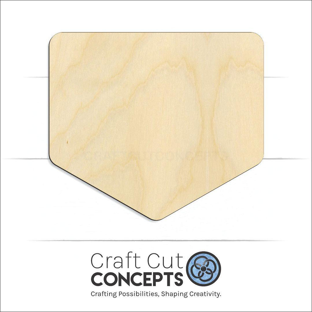 Craft Cut Concepts Logo under a wood Sports - Home Plate craft shape and blank