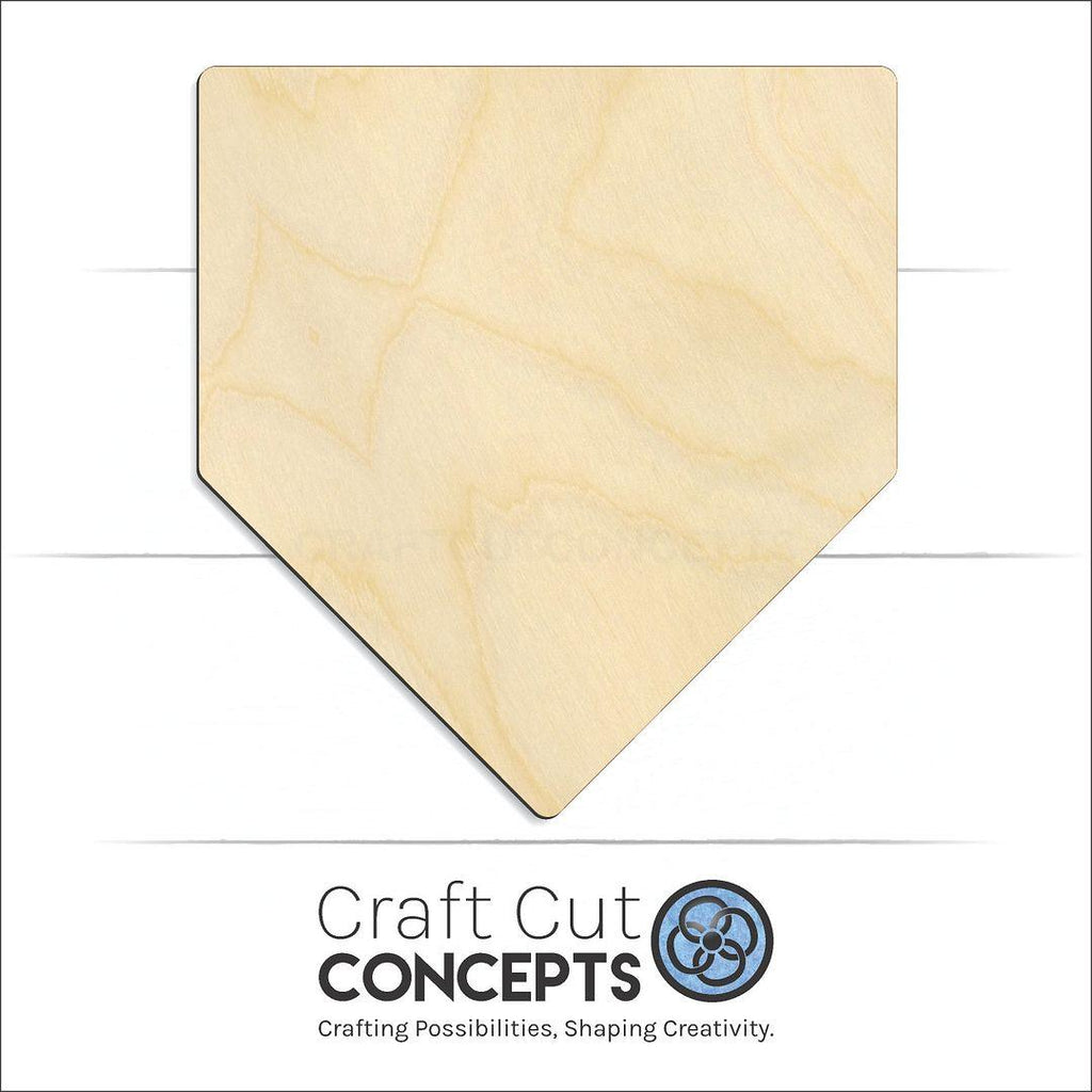 Craft Cut Concepts Logo under a wood Sports - Home Plate craft shape and blank