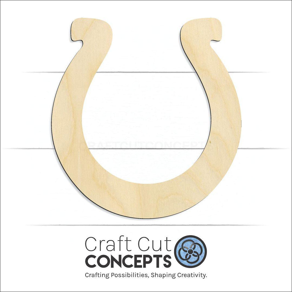 Craft Cut Concepts Logo under a wood Horse Shoe Without Holes craft shape and blank