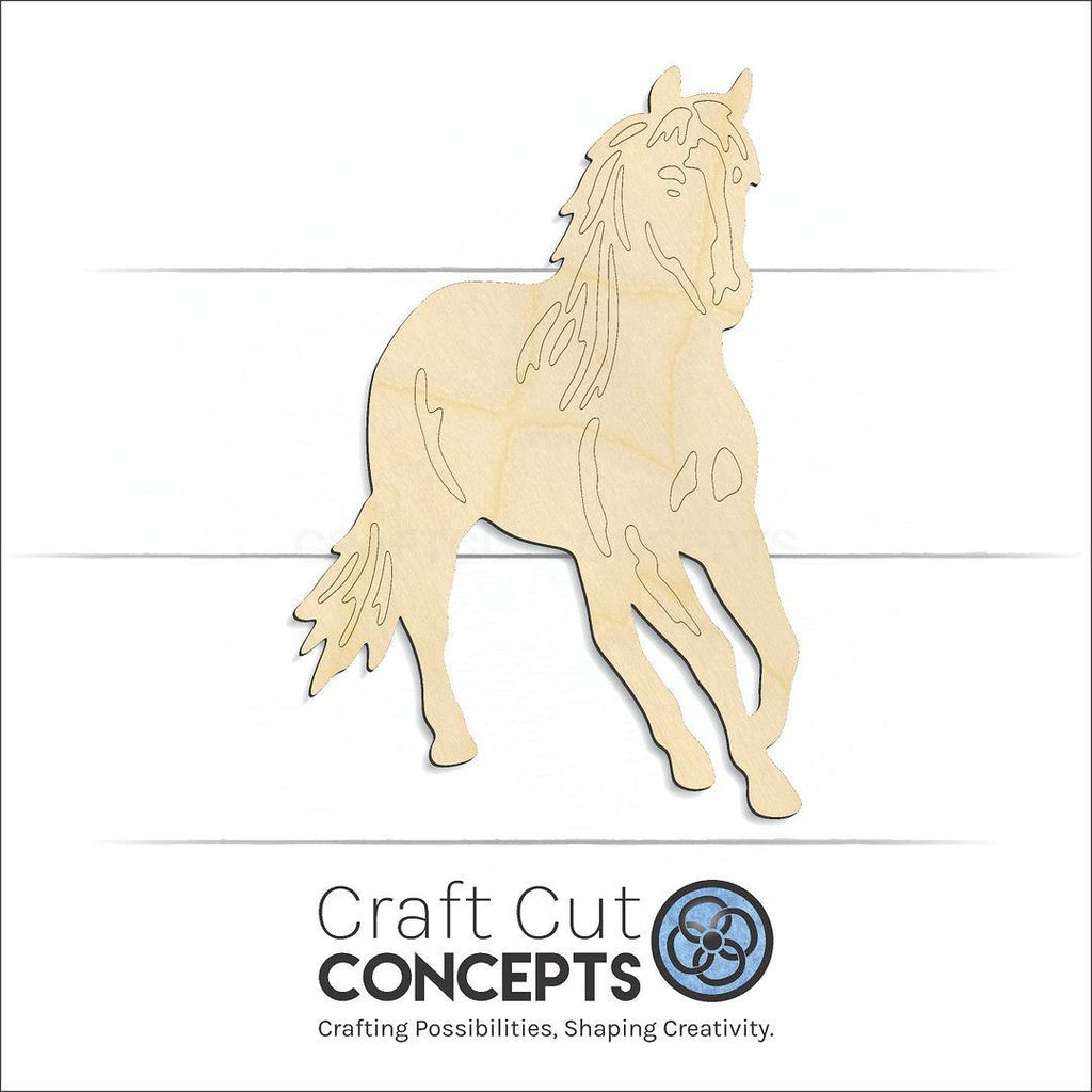 Craft Cut Concepts Logo under a wood Trotting Horse craft shape and blank