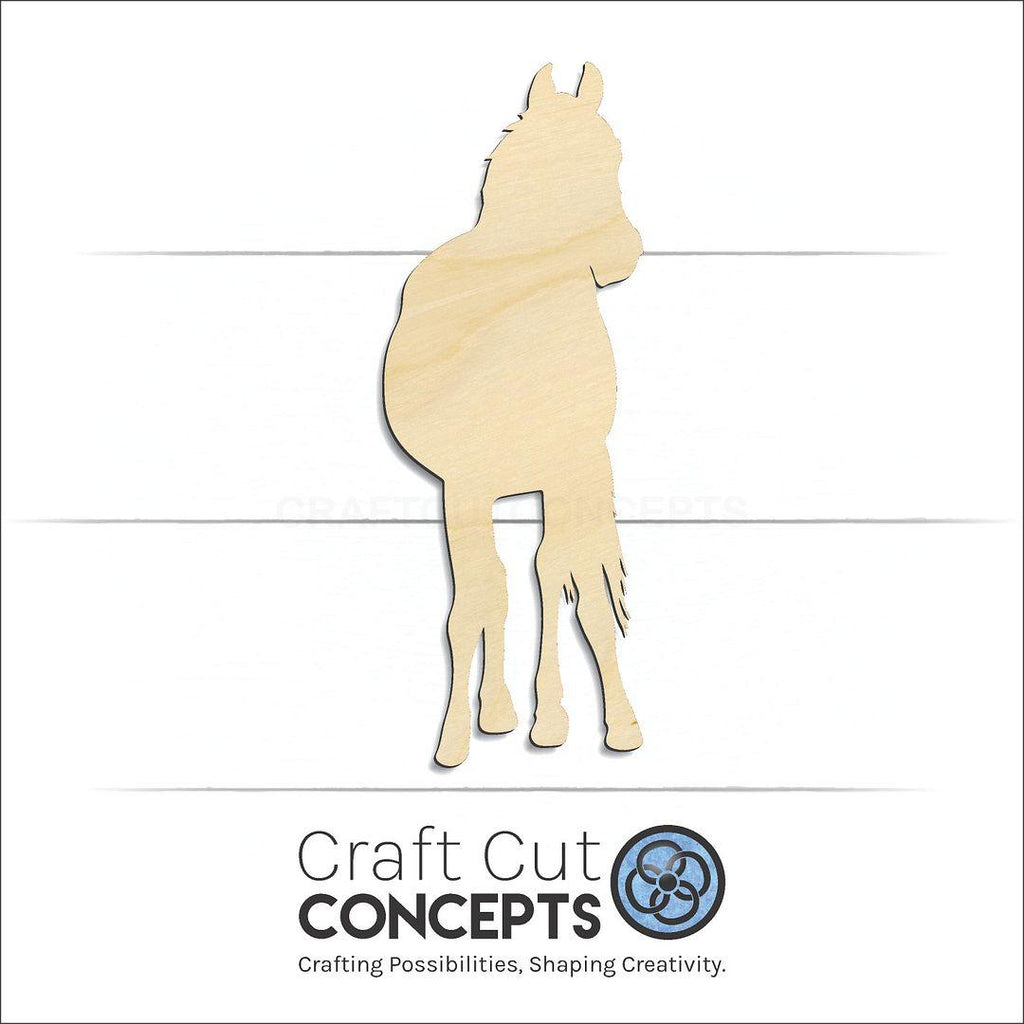 Craft Cut Concepts Logo under a wood Horse craft shape and blank