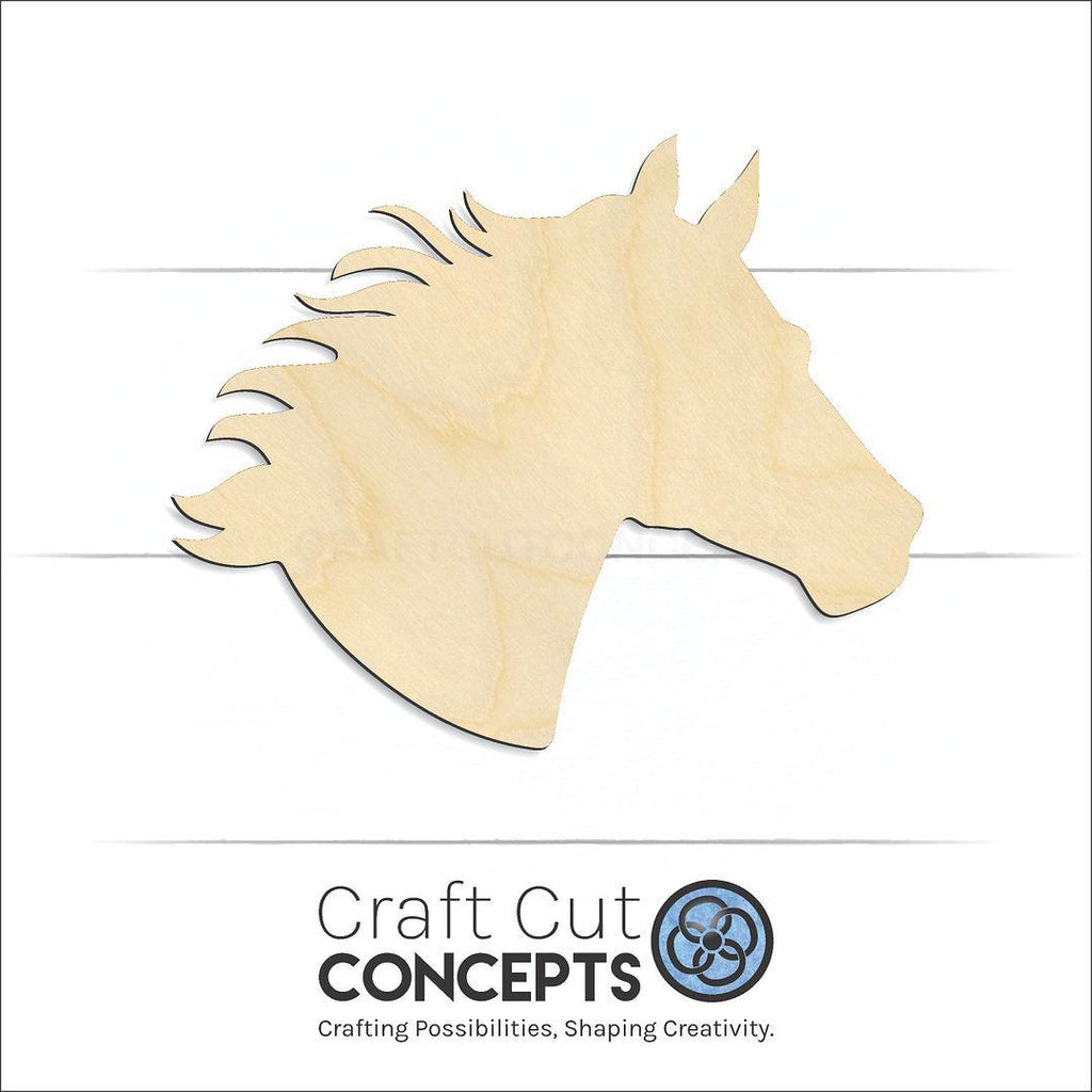 Craft Cut Concepts Logo under a wood Horse Head craft shape and blank