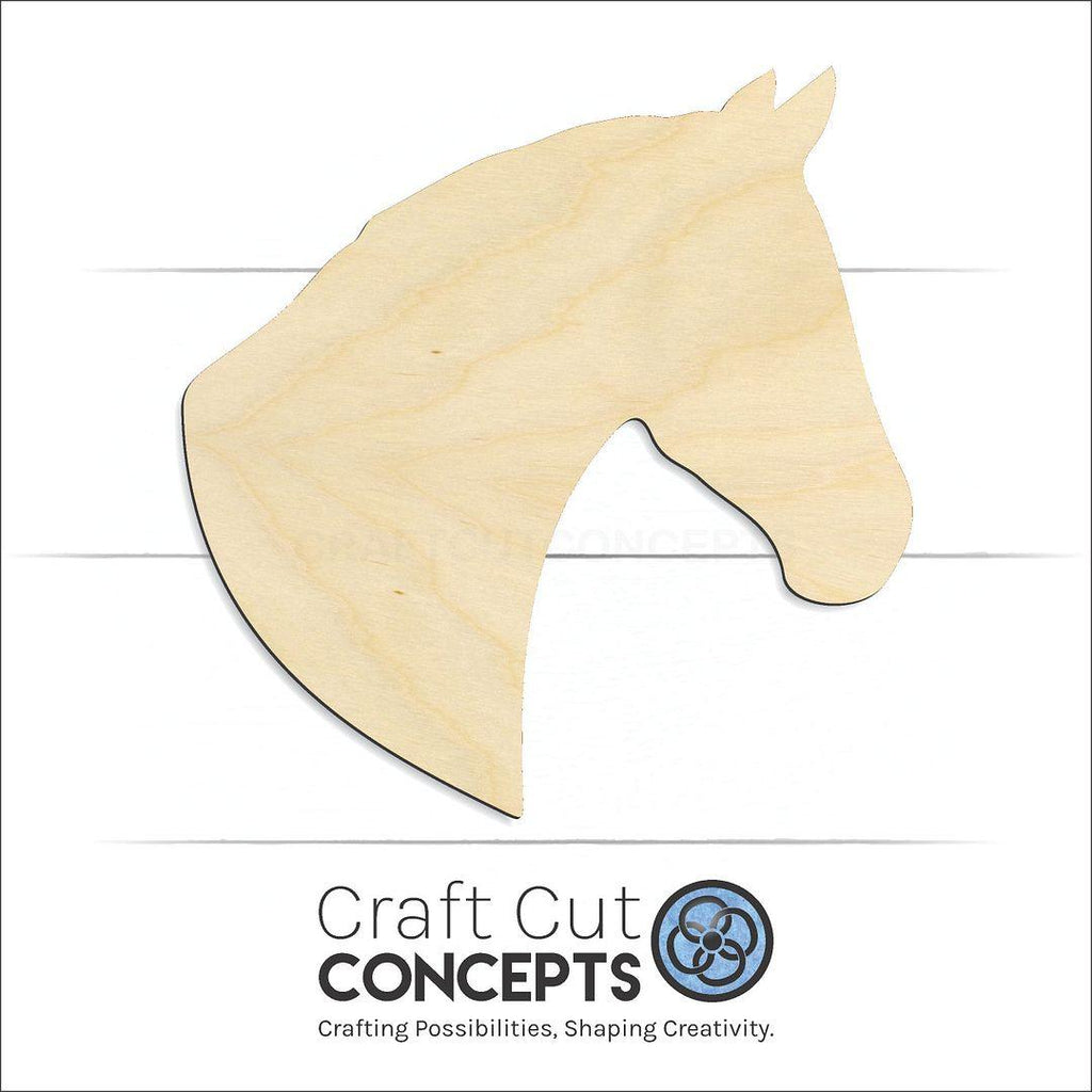 Craft Cut Concepts Logo under a wood Horse Head craft shape and blank