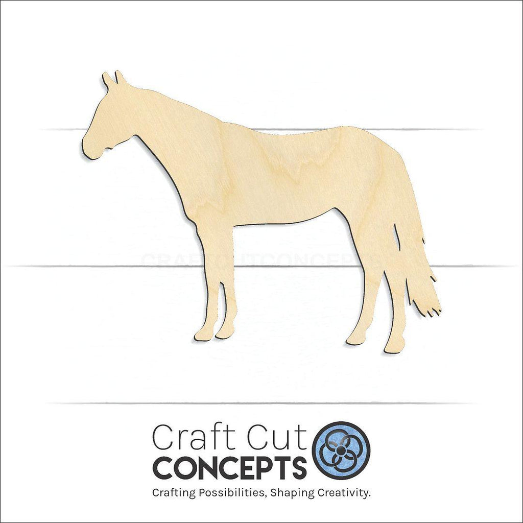 Craft Cut Concepts Logo under a wood Horse craft shape and blank