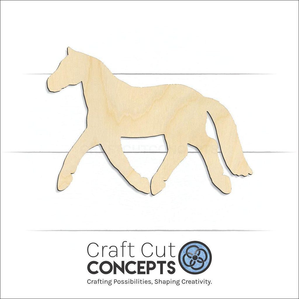 Craft Cut Concepts Logo under a wood Horse craft shape and blank