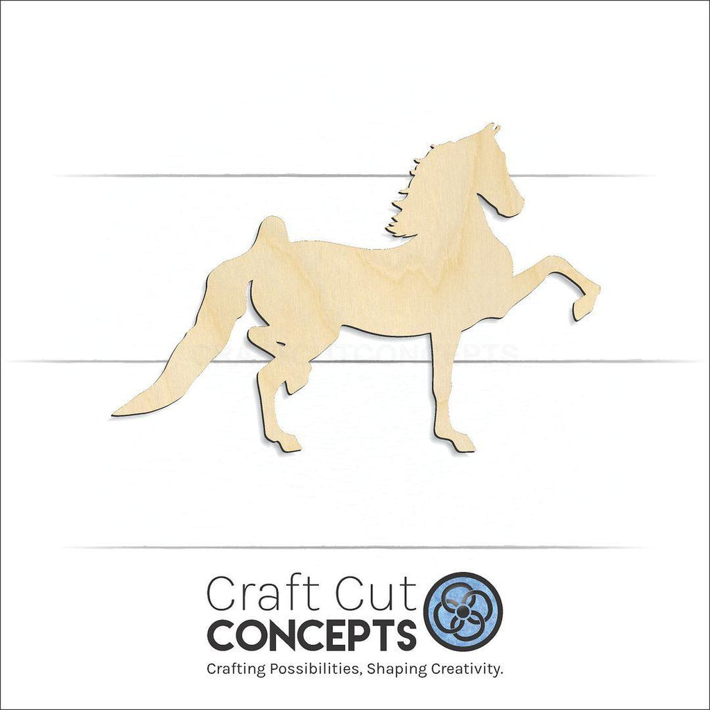 Craft Cut Concepts Logo under a wood Parade Horse craft shape and blank