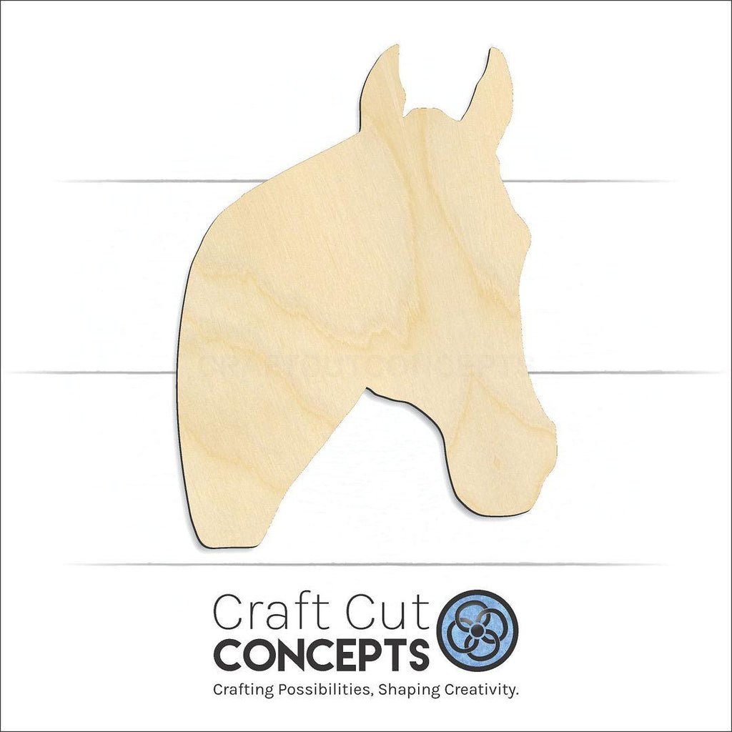 Craft Cut Concepts Logo under a wood Horse Head craft shape and blank