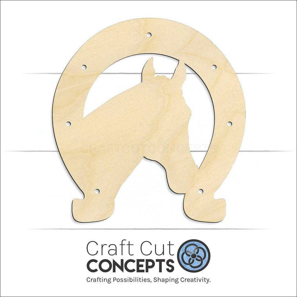 Craft Cut Concepts Logo under a wood Horseshoe with Horse craft shape and blank