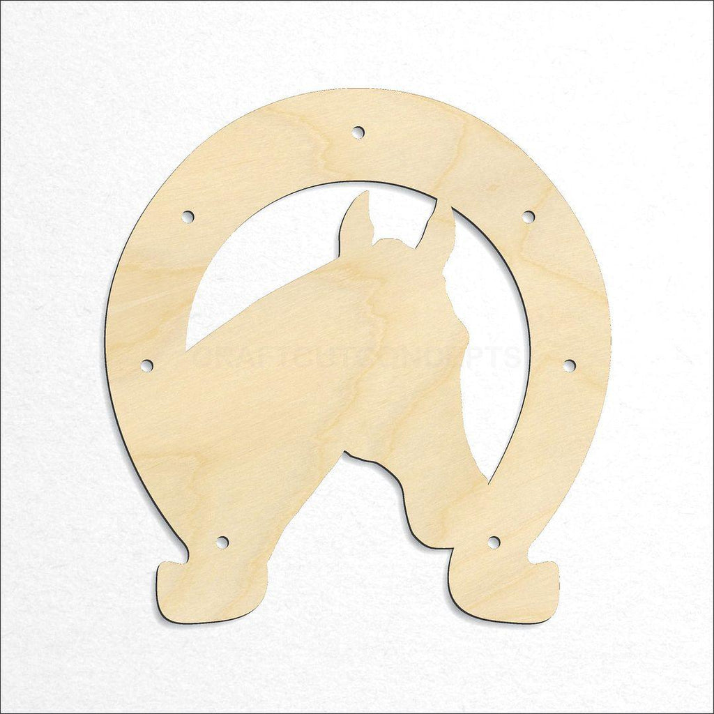 Wooden Horseshoe with Horse craft shape available in sizes of 3 inch and up