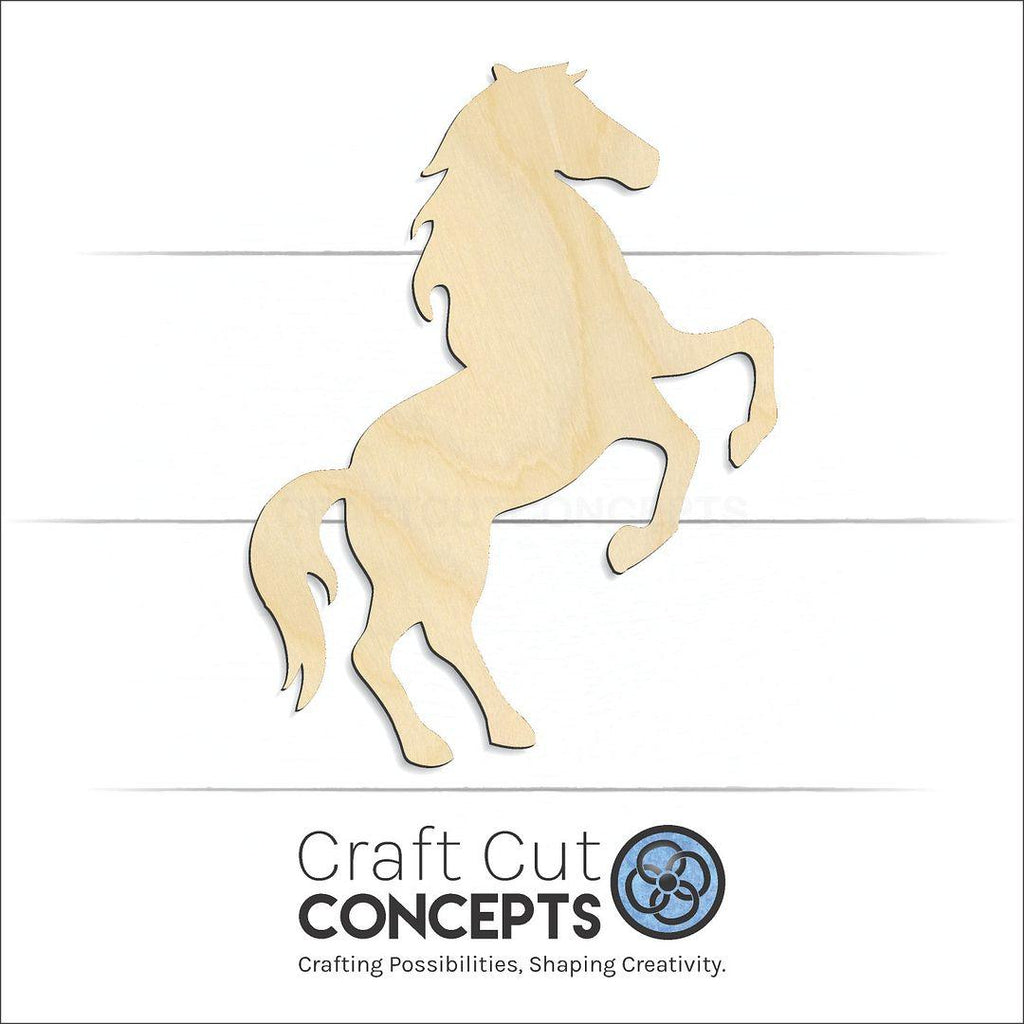 Craft Cut Concepts Logo under a wood Horse craft shape and blank