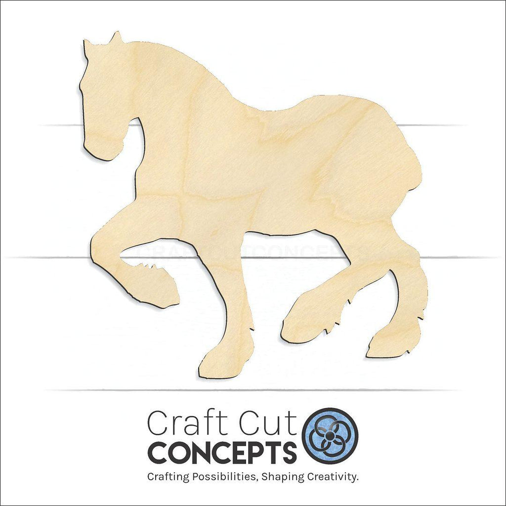 Craft Cut Concepts Logo under a wood Horse craft shape and blank