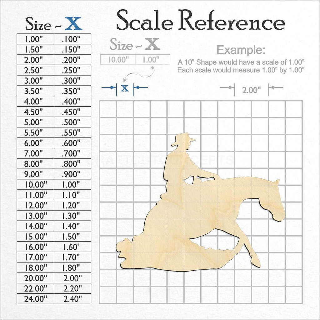 A scale and graph image showing a wood Horse craft blank