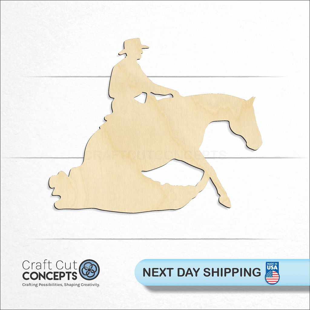 Craft Cut Concepts logo and next day shipping banner with an unfinished wood Horse craft shape and blank