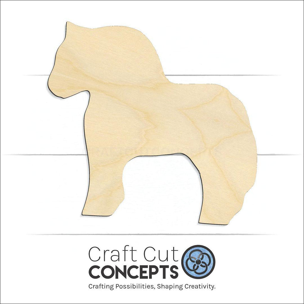 Craft Cut Concepts Logo under a wood Fjord Horse craft shape and blank