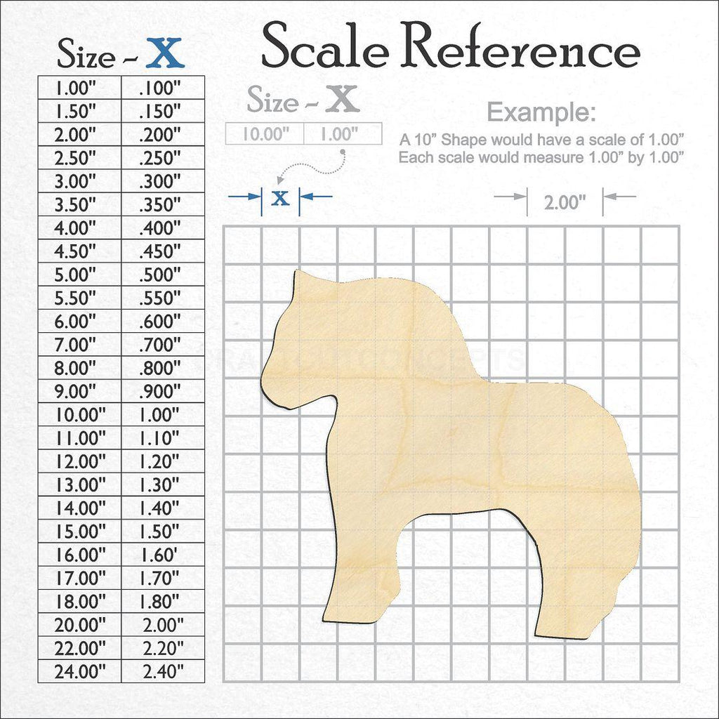 A scale and graph image showing a wood Fjord Horse craft blank