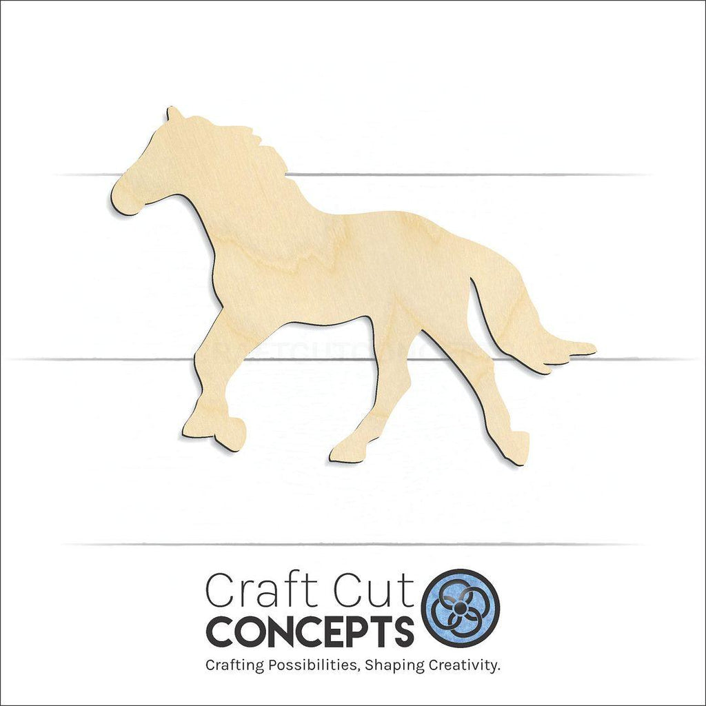 Craft Cut Concepts Logo under a wood Horse craft shape and blank