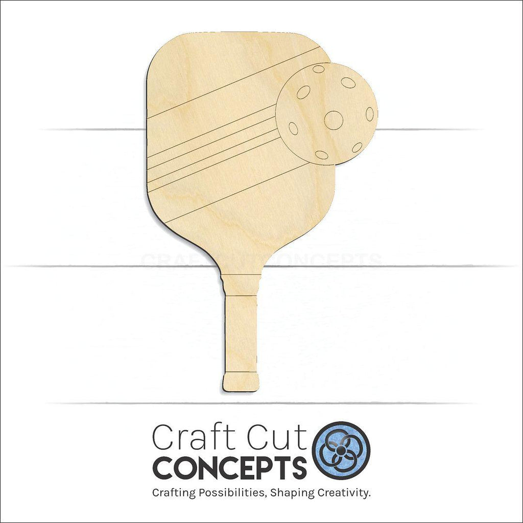 Craft Cut Concepts Logo under a wood Sports - Pickle Ball Paddle craft shape and blank