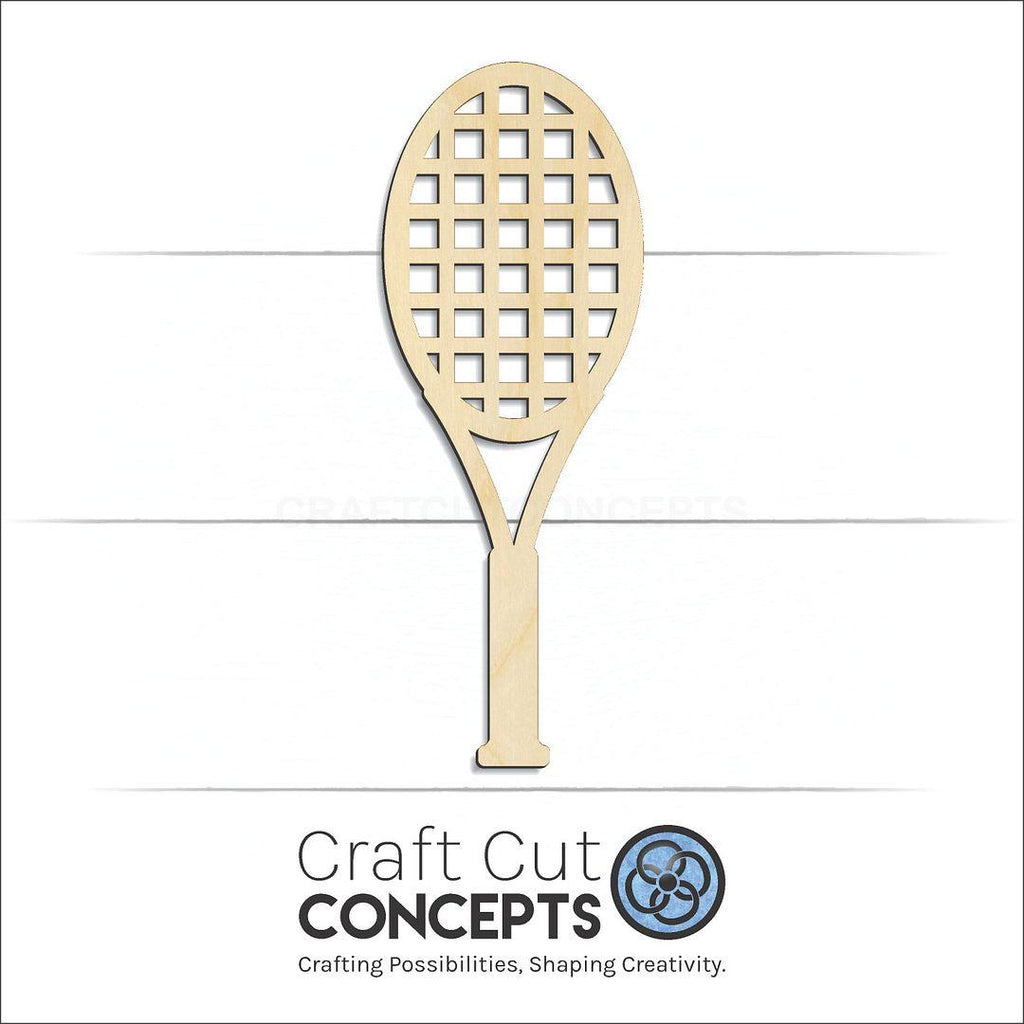 Craft Cut Concepts Logo under a wood Sports - Tennis Racket craft shape and blank