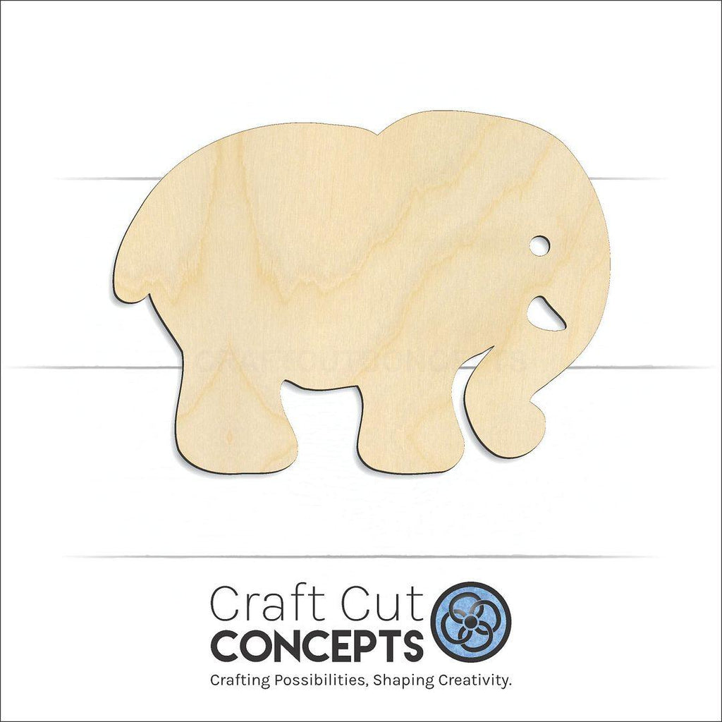 Craft Cut Concepts Logo under a wood Elephant -4  craft shape and blank