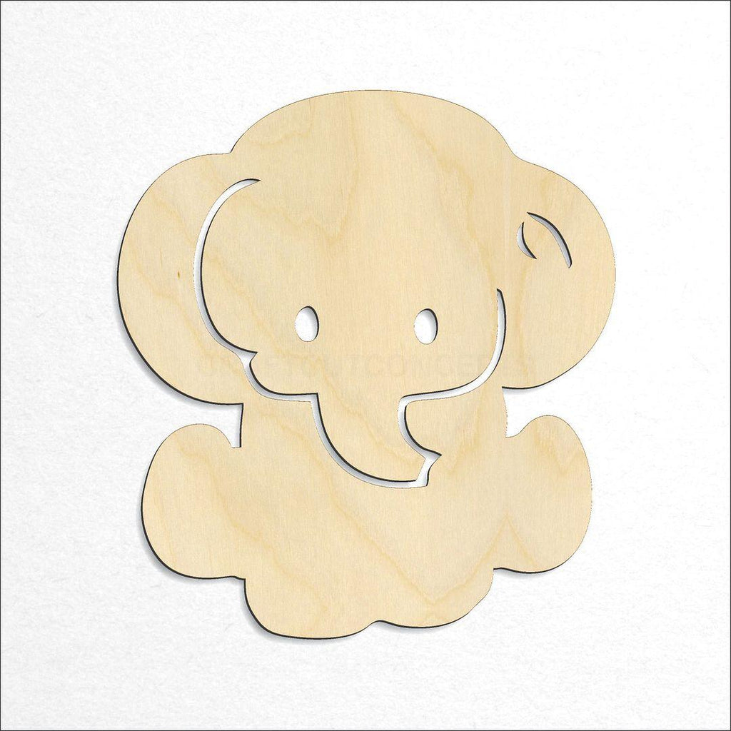 Wooden Elephant craft shape available in sizes of 1 inch and up