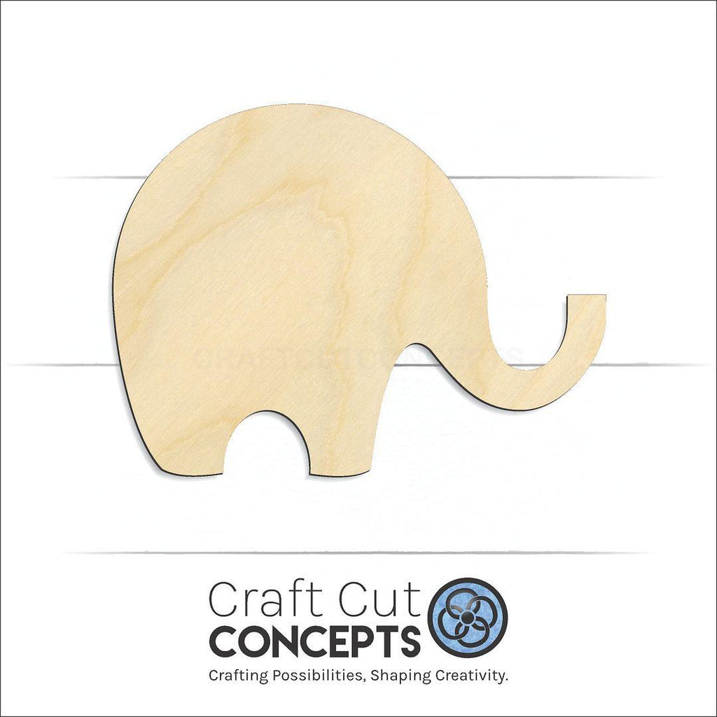 Craft Cut Concepts Logo under a wood Elephant craft shape and blank