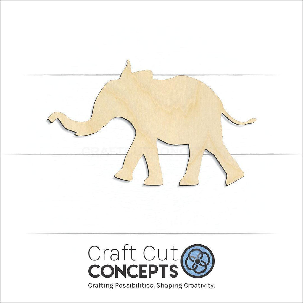 Craft Cut Concepts Logo under a wood Elephant craft shape and blank